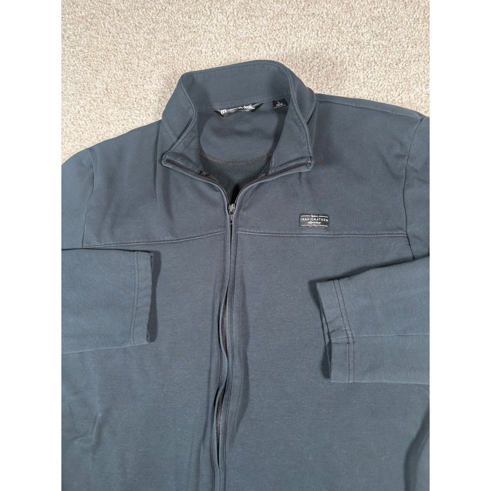 TravisMathew Mens Full Zip Jacket Gray Mock Neck Golf Performance Large 4417